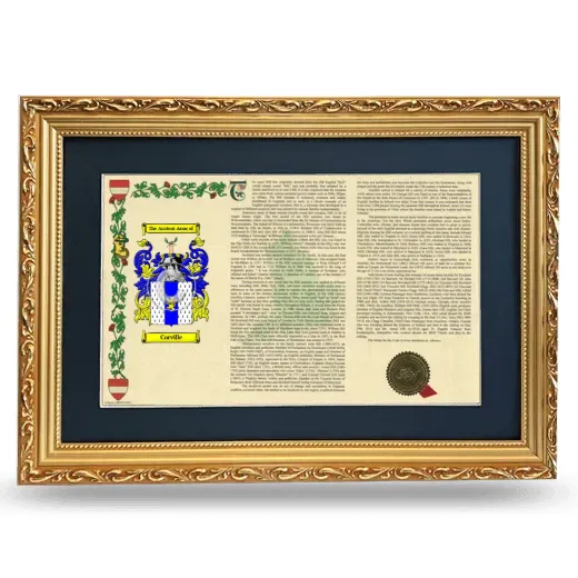 Corville Deluxe Armorial Landscape Framed - Gold
