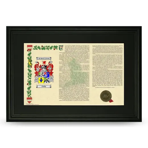 Cosby Deluxe Armorial Landscape Framed- Black