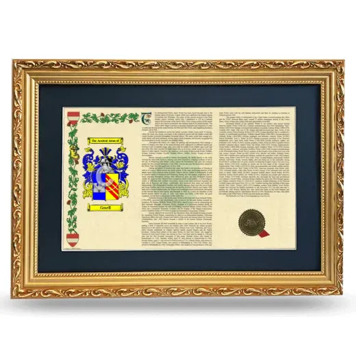 Cosell Deluxe Armorial Landscape Framed - Gold