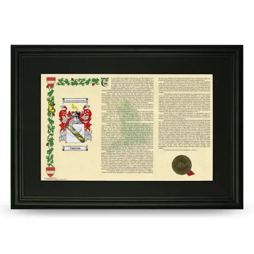 Courzon Deluxe Armorial Landscape Framed- Black