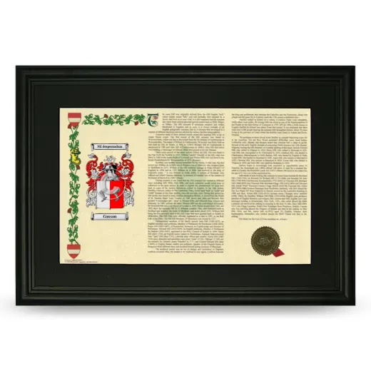 Coxson Deluxe Armorial Landscape Framed- Black