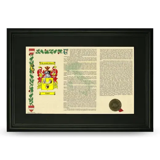 Cozzi Deluxe Armorial Landscape Framed- Black