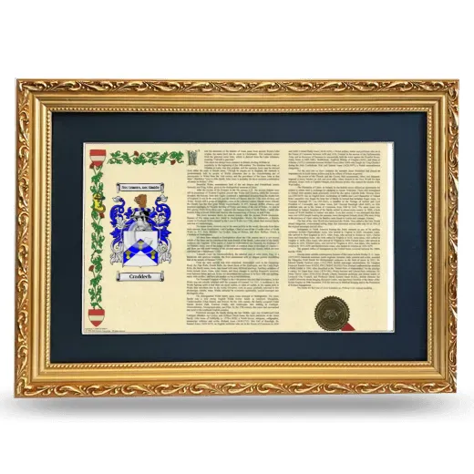 Craddech Deluxe Armorial Landscape Framed - Gold