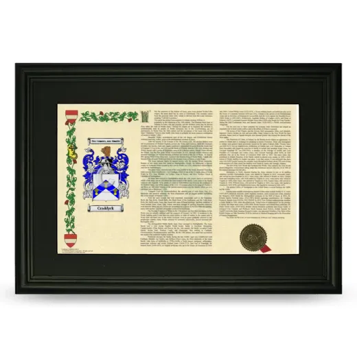 Craddyck Deluxe Armorial Landscape Framed- Black