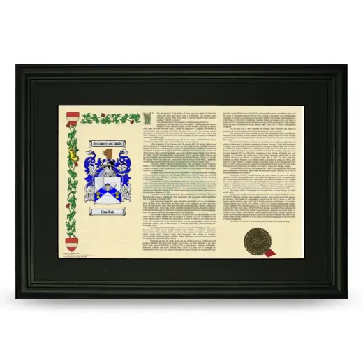 Cradok Deluxe Armorial Landscape Framed- Black