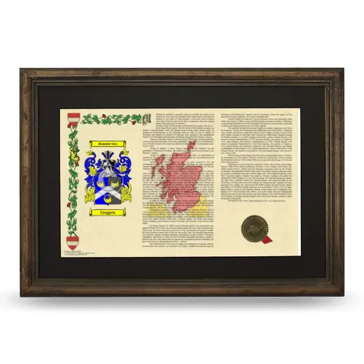 Craggen Deluxe Armorial Landscape Framed - Brown