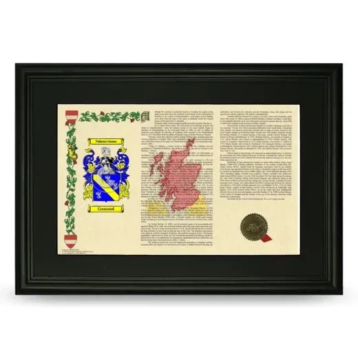 Cramond Deluxe Armorial Landscape Framed- Black