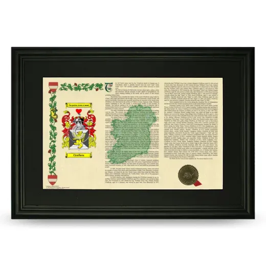 Crathen Deluxe Armorial Landscape Framed- Black