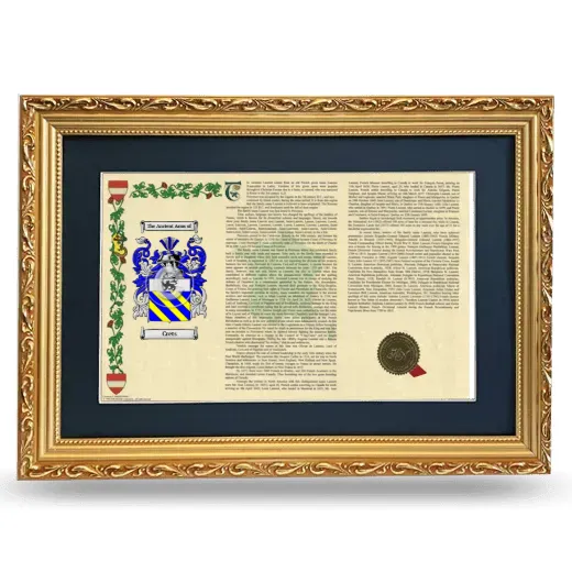 Crets Deluxe Armorial Landscape Framed - Gold
