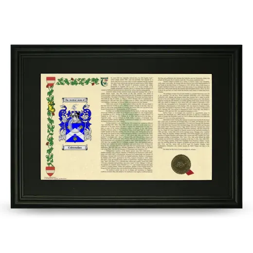Crittendan Deluxe Armorial Landscape Framed- Black