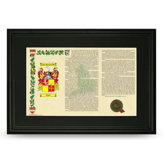 Croce Deluxe Armorial Landscape Framed- Black