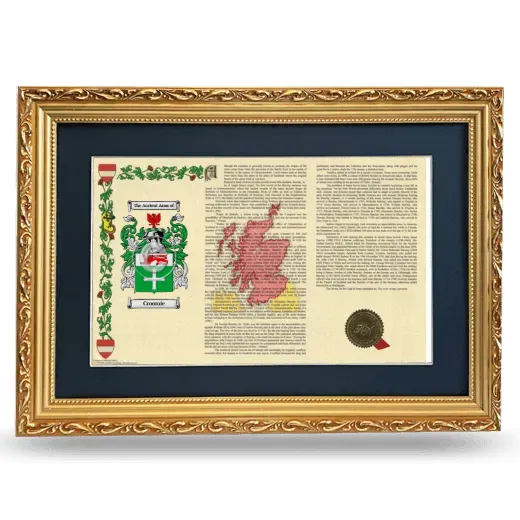 Croomie Deluxe Armorial Landscape Framed - Gold