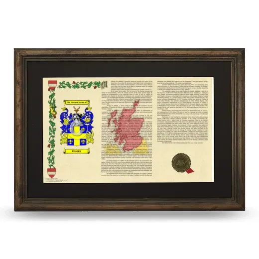 Crozier Deluxe Armorial Landscape Framed - Brown