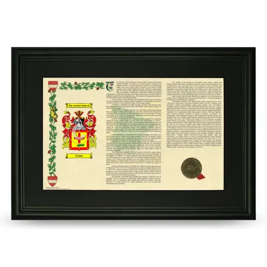 Crues Deluxe Armorial Landscape Framed- Black