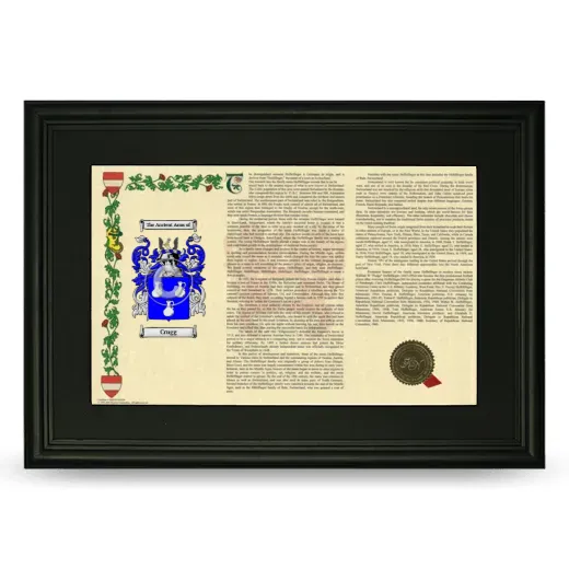 Crugg Deluxe Armorial Landscape Framed- Black