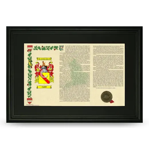 Cudell Deluxe Armorial Landscape Framed- Black