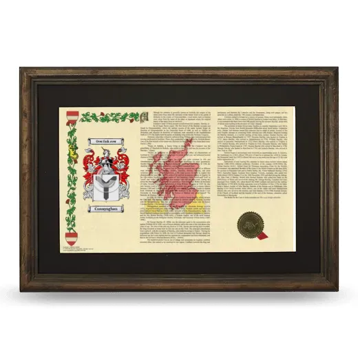 Cunnynghan Deluxe Armorial Landscape Framed - Brown