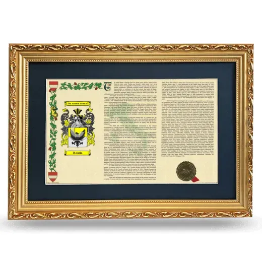 D auria Deluxe Armorial Landscape Framed - Gold