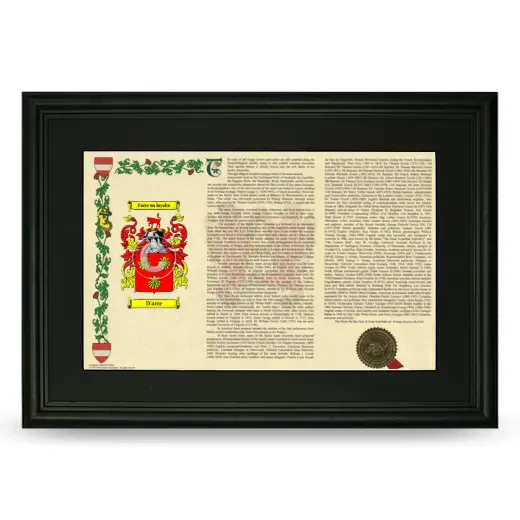 D'acre Deluxe Armorial Landscape Framed- Black
