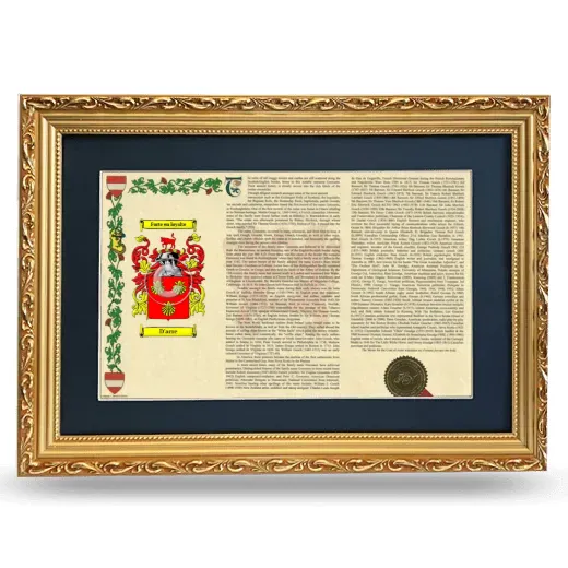 D'acre Deluxe Armorial Landscape Framed - Gold