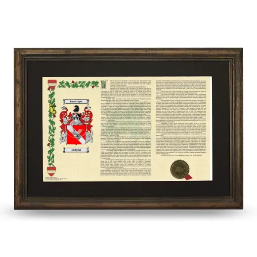 Dafydd Deluxe Armorial Landscape Framed - Brown
