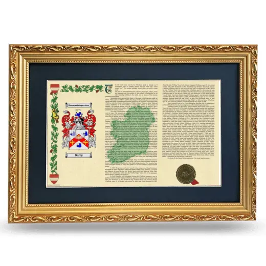 Darby Deluxe Armorial Landscape Framed - Gold