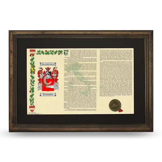 De benedetti Deluxe Armorial Landscape Framed - Brown