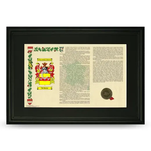 De bussy Deluxe Armorial Landscape Framed- Black