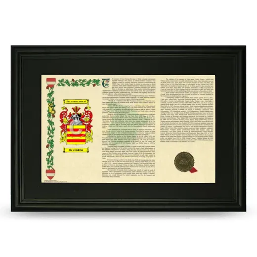 De cordoba Deluxe Armorial Landscape Framed- Black