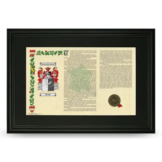 De foy Deluxe Armorial Landscape Framed- Black