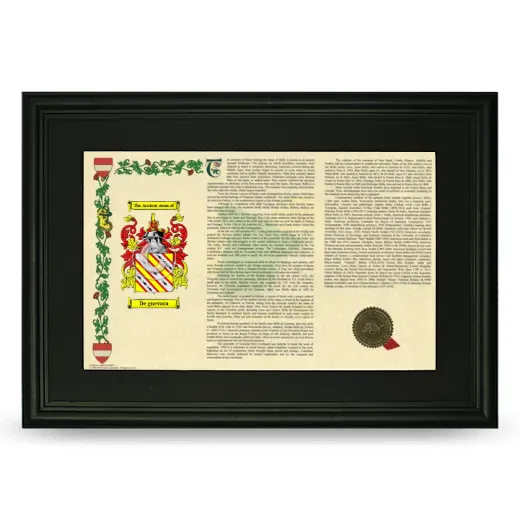 De guevara Deluxe Armorial Landscape Framed- Black