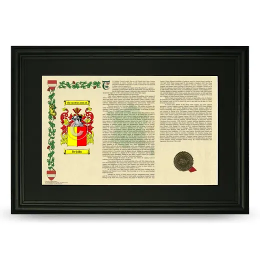 De jolin Deluxe Armorial Landscape Framed- Black
