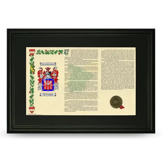 De la campa Deluxe Armorial Landscape Framed- Black