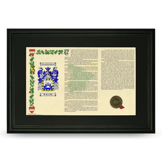De la cerda Deluxe Armorial Landscape Framed- Black