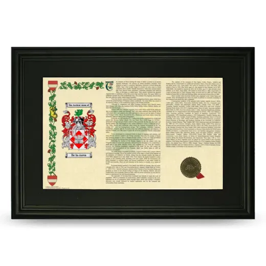De la cueva Deluxe Armorial Landscape Framed- Black