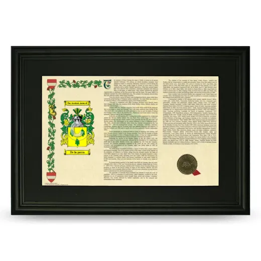 De la parra Deluxe Armorial Landscape Framed- Black