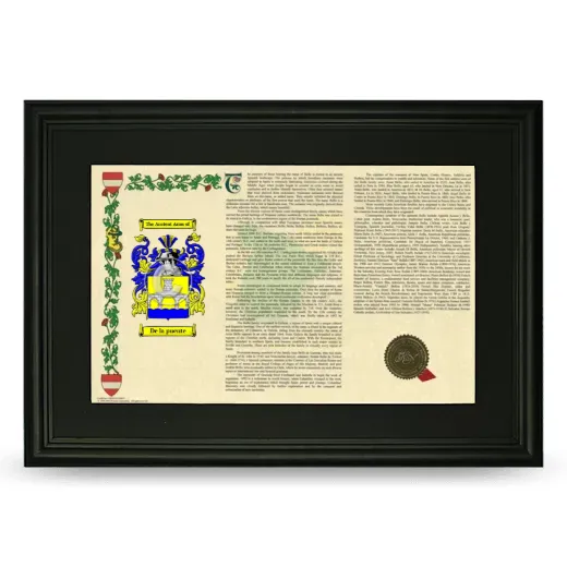 De la puente Deluxe Armorial Landscape Framed- Black