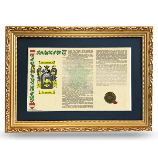 De marsaise Deluxe Armorial Landscape Framed - Gold