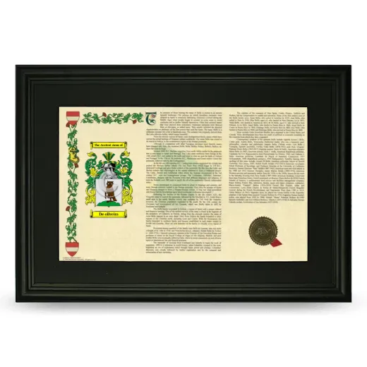 De oliveira Deluxe Armorial Landscape Framed- Black