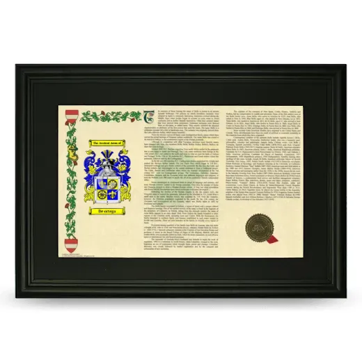 De ortega Deluxe Armorial Landscape Framed- Black
