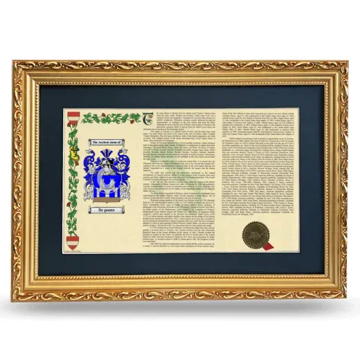 De ponte Deluxe Armorial Landscape Framed - Gold