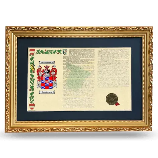 De quinones Deluxe Armorial Landscape Framed - Gold