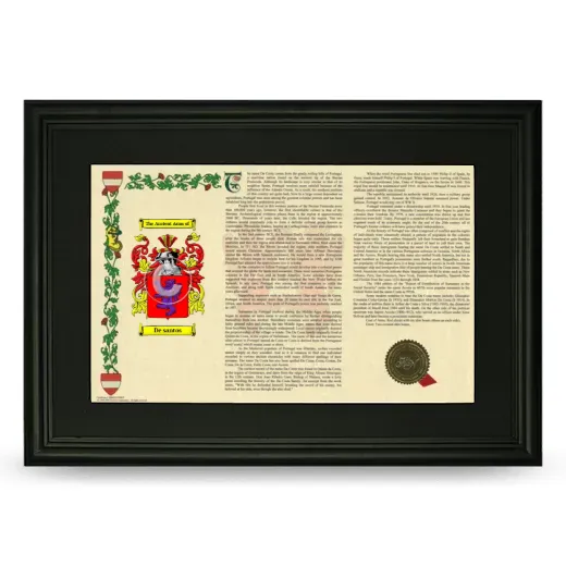 De santos Deluxe Armorial Landscape Framed- Black