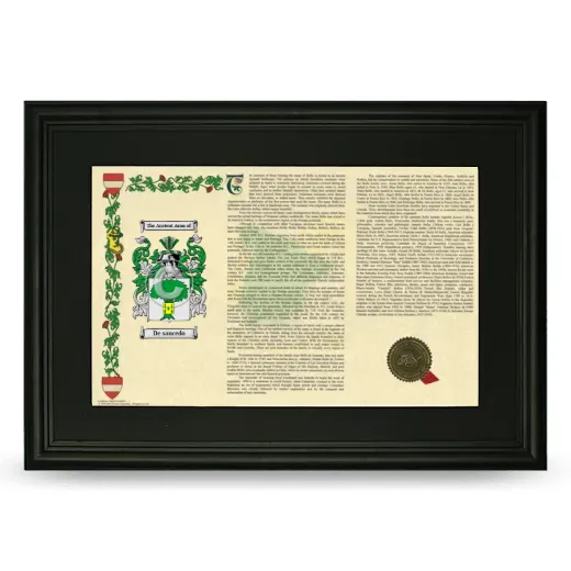 De saucedo Deluxe Armorial Landscape Framed- Black