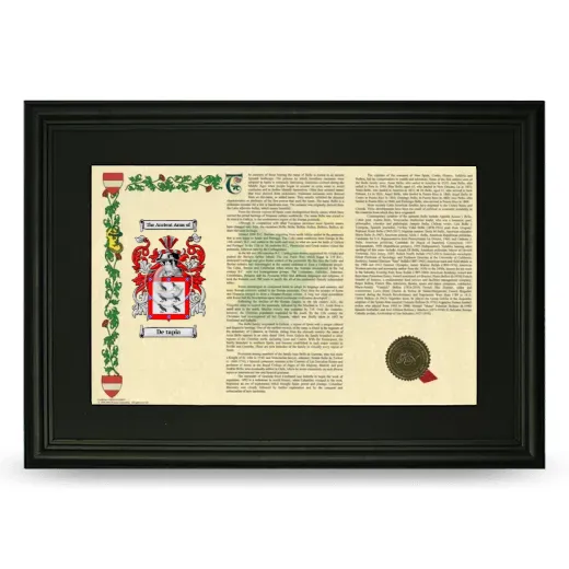 De tapia Deluxe Armorial Landscape Framed- Black