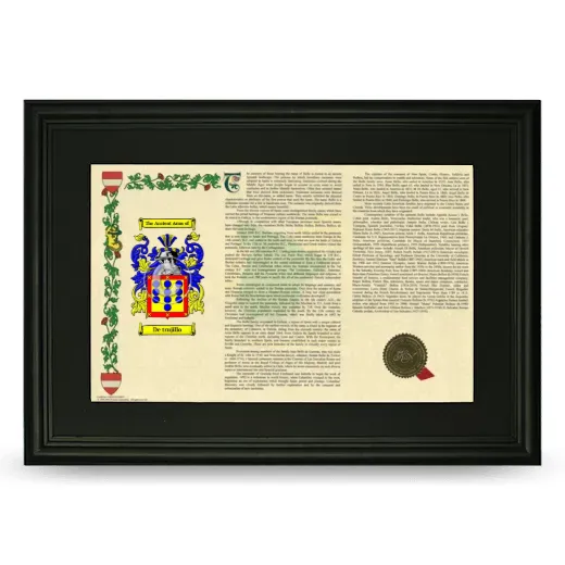 De trujillo Deluxe Armorial Landscape Framed- Black