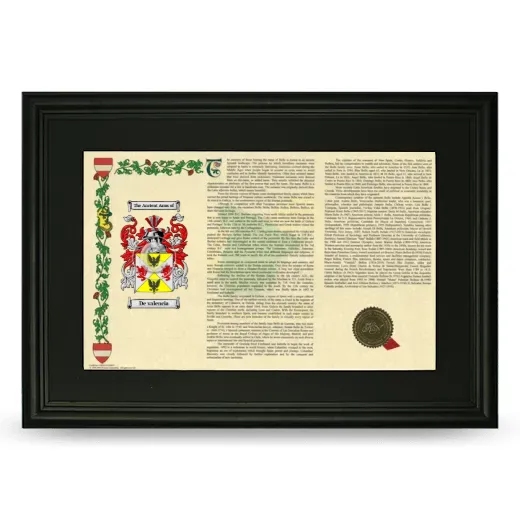 De valencia Deluxe Armorial Landscape Framed- Black