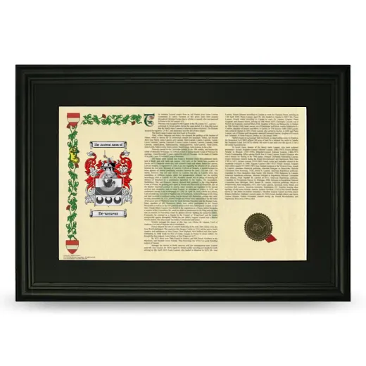 De vasseur Deluxe Armorial Landscape Framed- Black