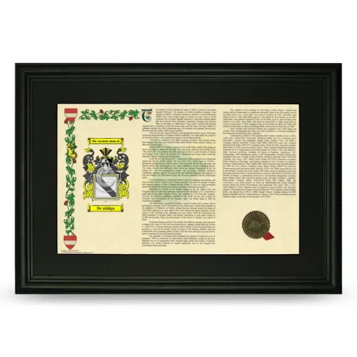 De zúñiga Deluxe Armorial Landscape Framed- Black