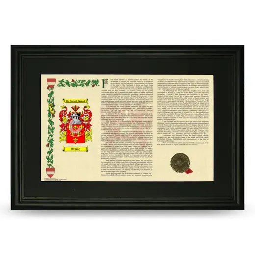 De'jong Deluxe Armorial Landscape Framed- Black